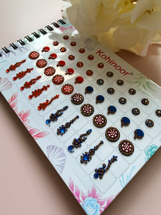 Assorted Designs Antique Stone 5 Page 250 Bindi Booklet (ST1119)