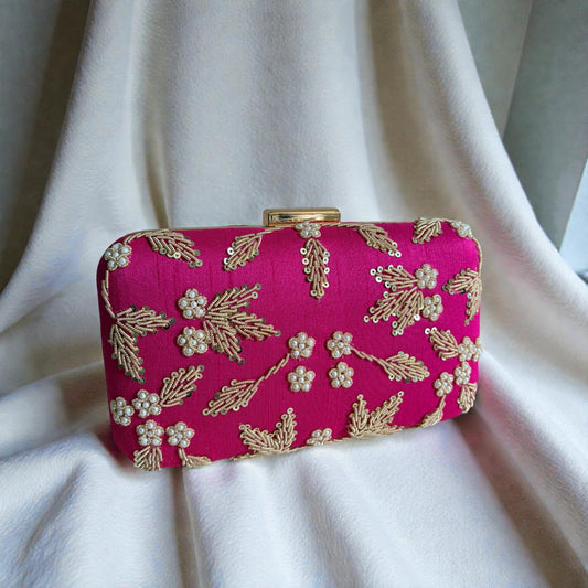 Lana (Rectangular Clutch) (Hot Pink) (ST355)