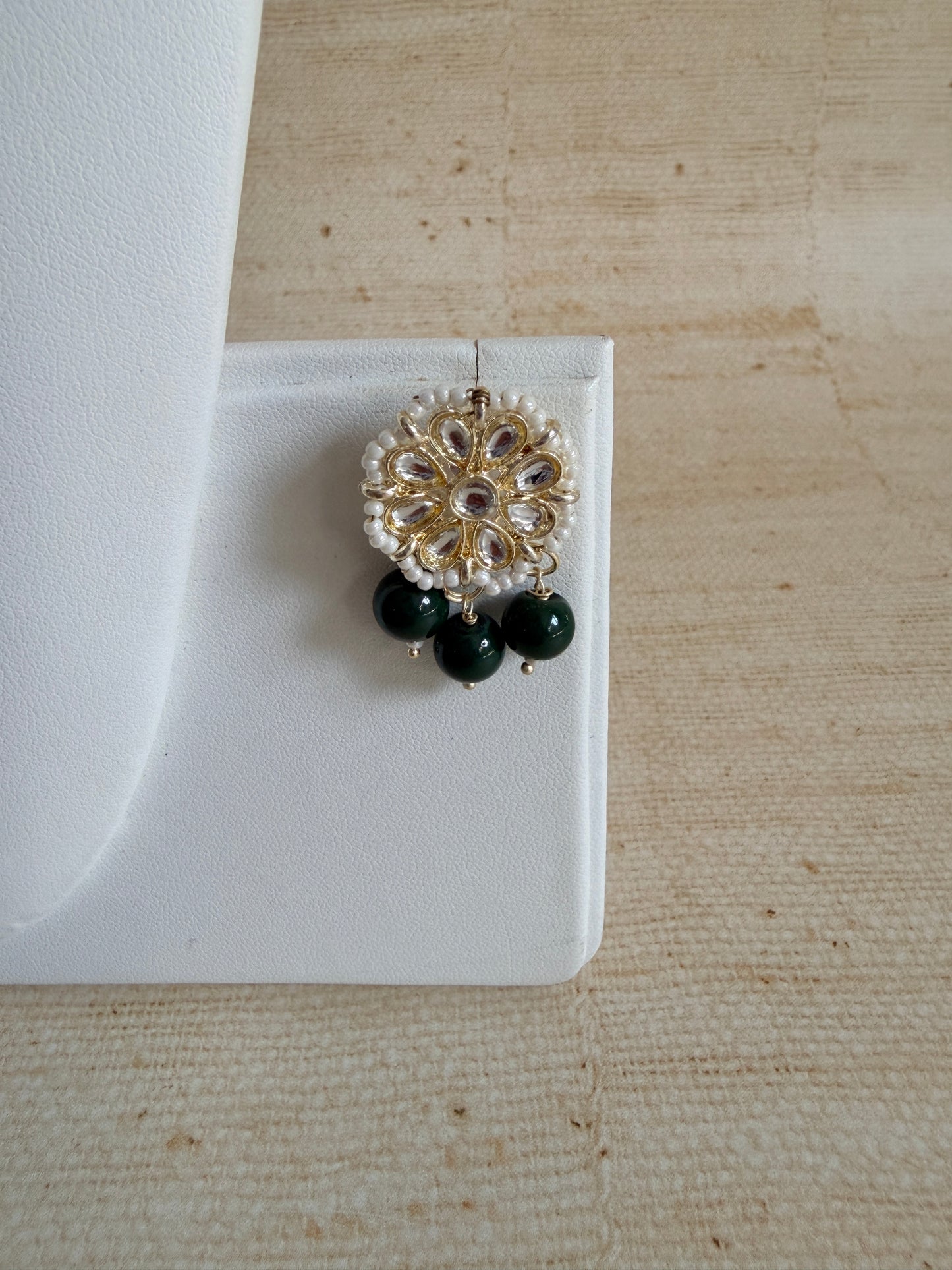 Naima 18K Gold Plated Kundan Pearl Jewellery Set (ST755) (Green)