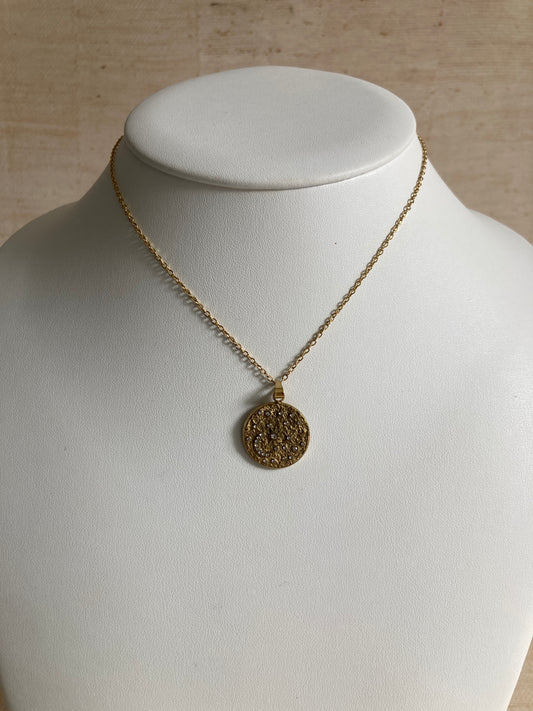 18K Gold Pated Moon And Star Vintage Necklace