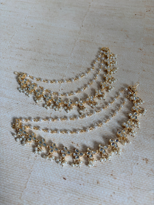 Gold Plated Pearl Ear Chains/Kaan Chain (ST1147)