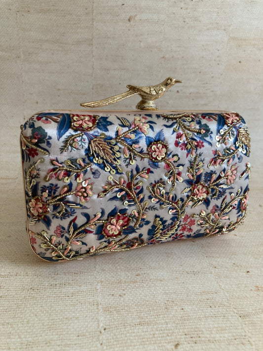 SALE Dahlia Rectangular Digitally Printed Clutch (ST962)