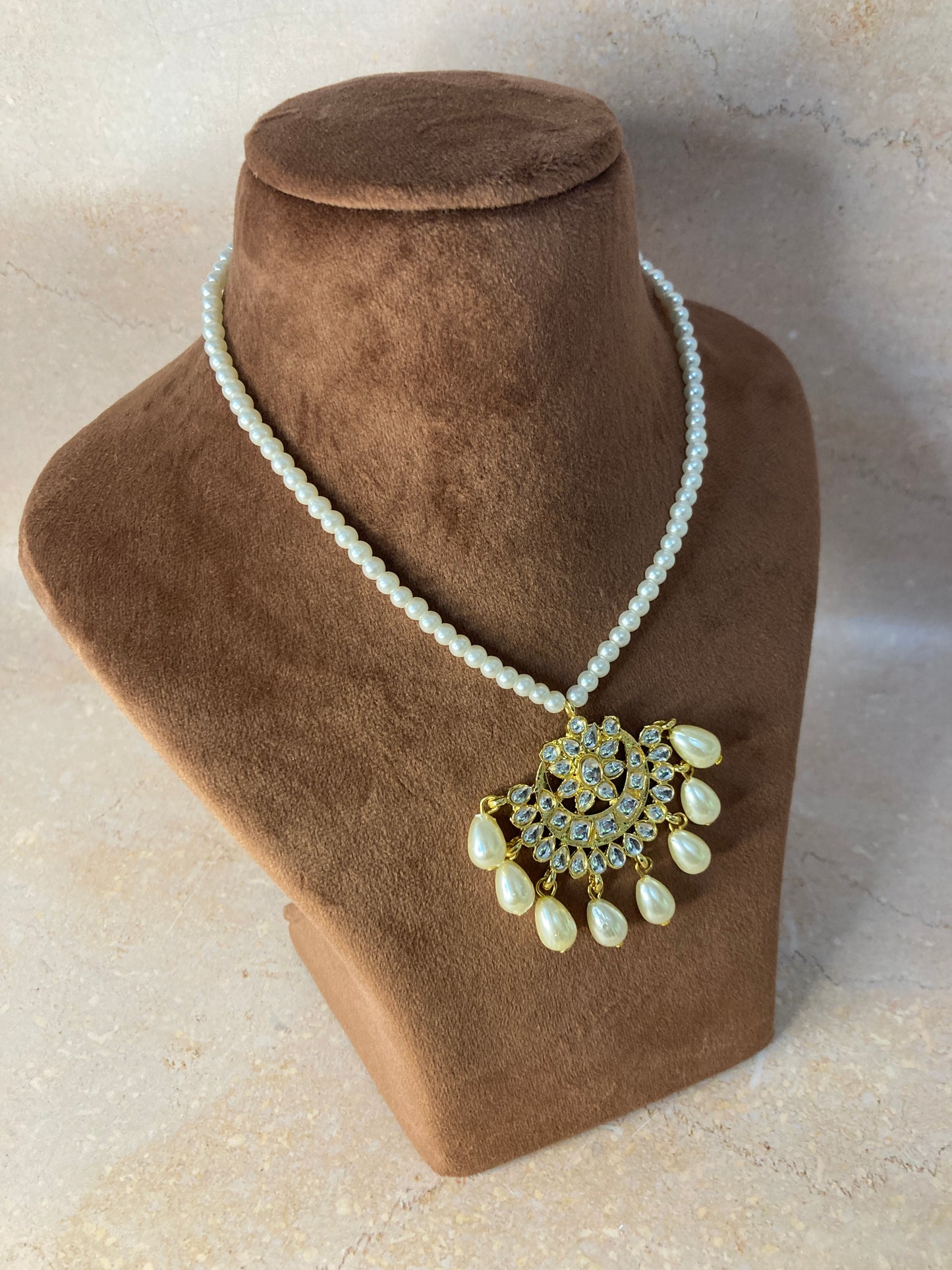 Naima 18K Gold Plated Kundan Pearl Jewellery Set (ST755)