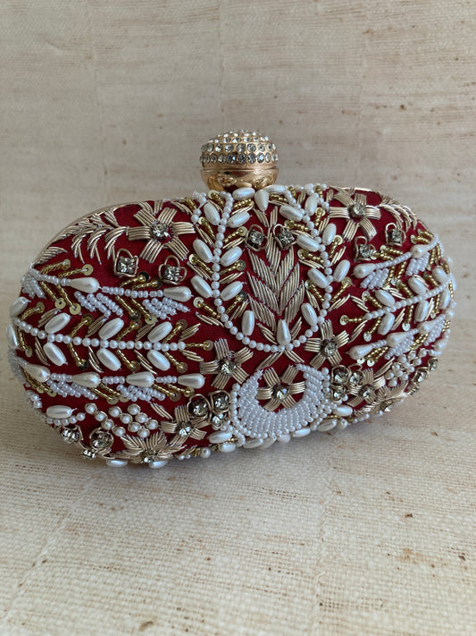 Ambrose (Oval Clutch)(Maroon)(ST266)