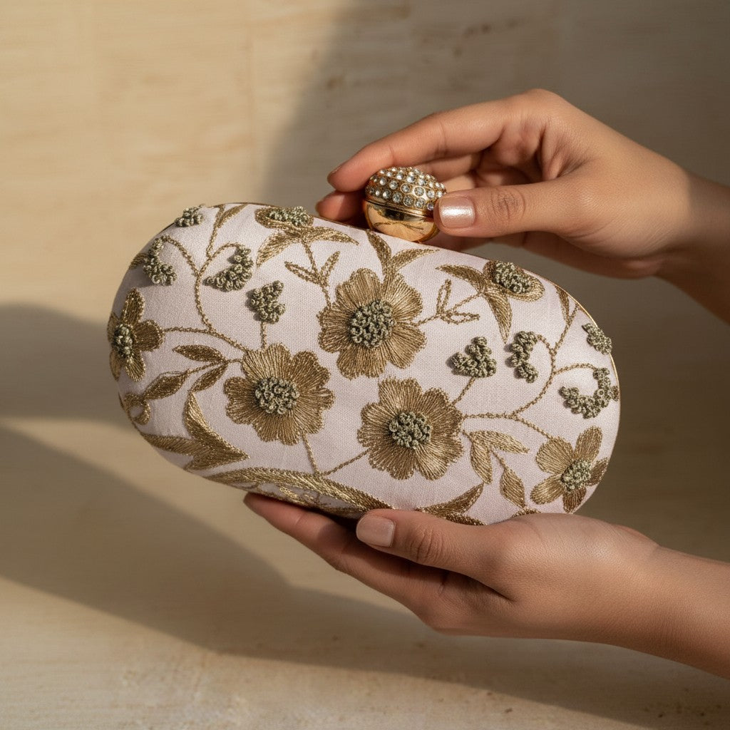 Freya Oval Pink Clutch (ST1159)
