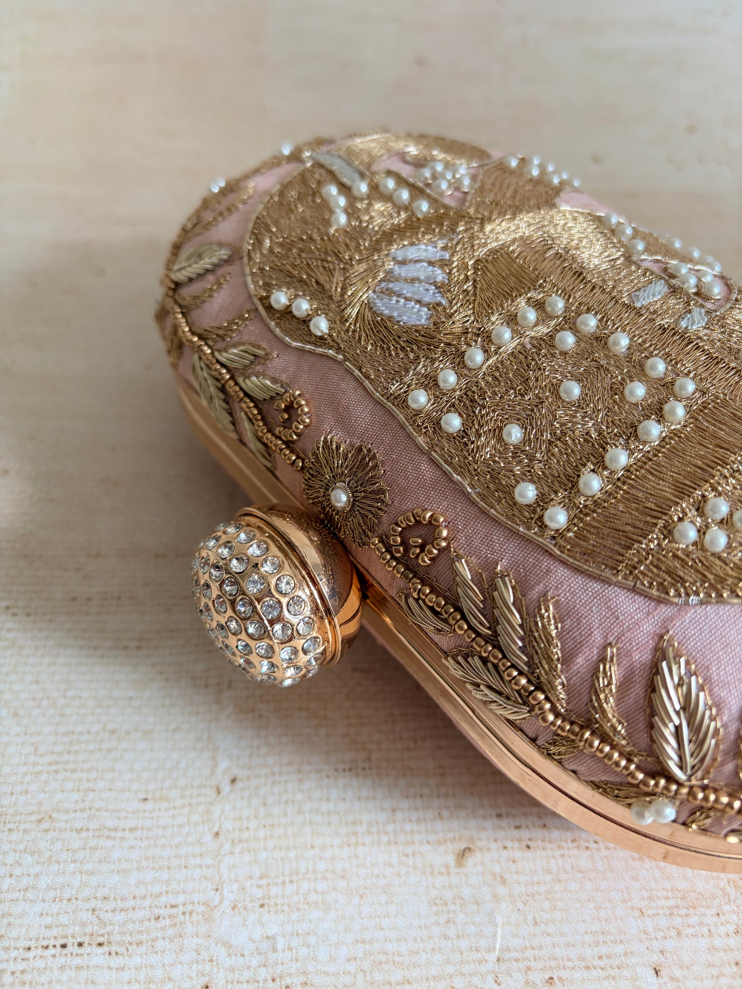 Elephant Oval Pink Clutch (ST1158)