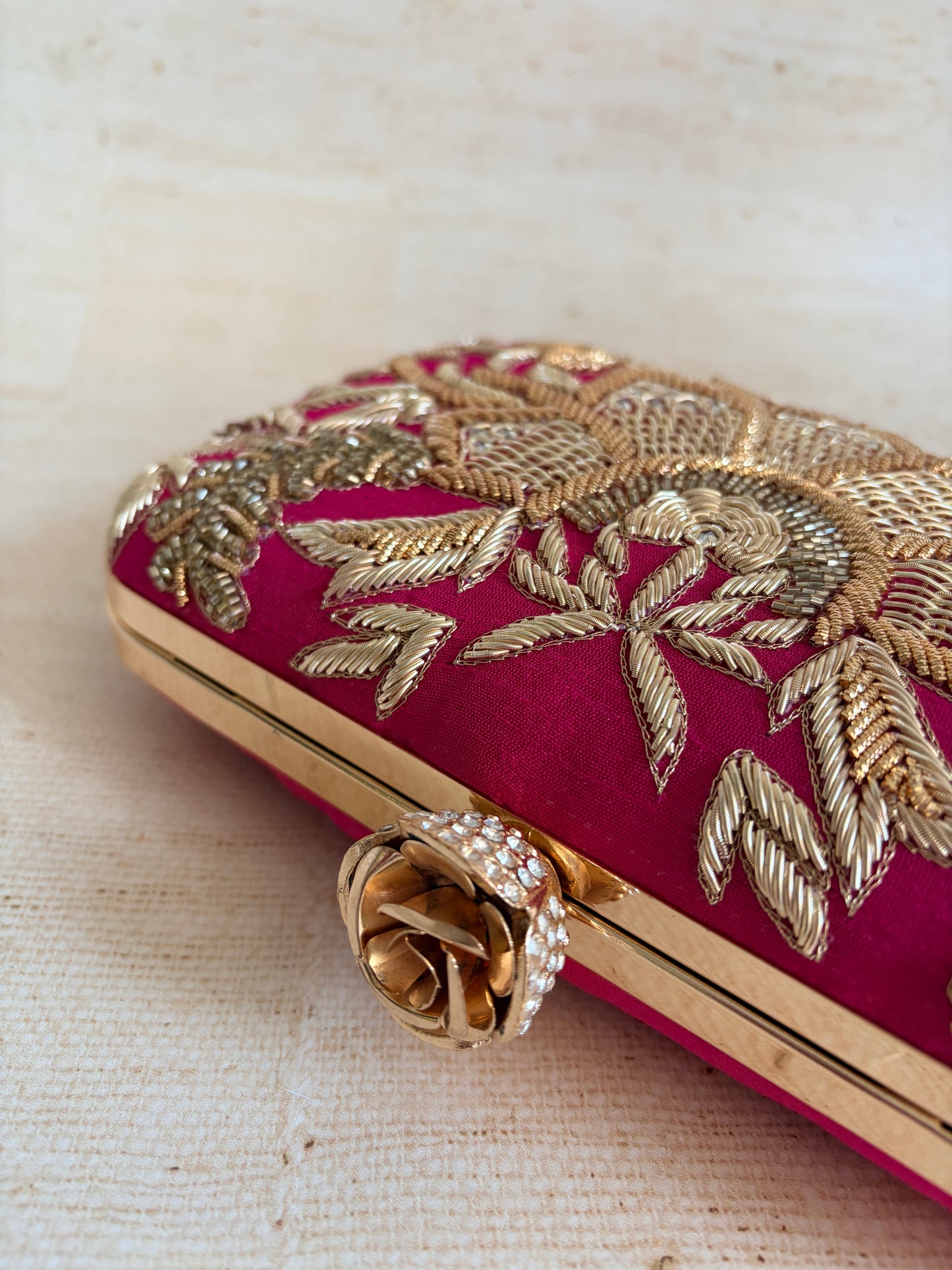 Tavleen Rectangular Hot Pink Clutch (ST1164)