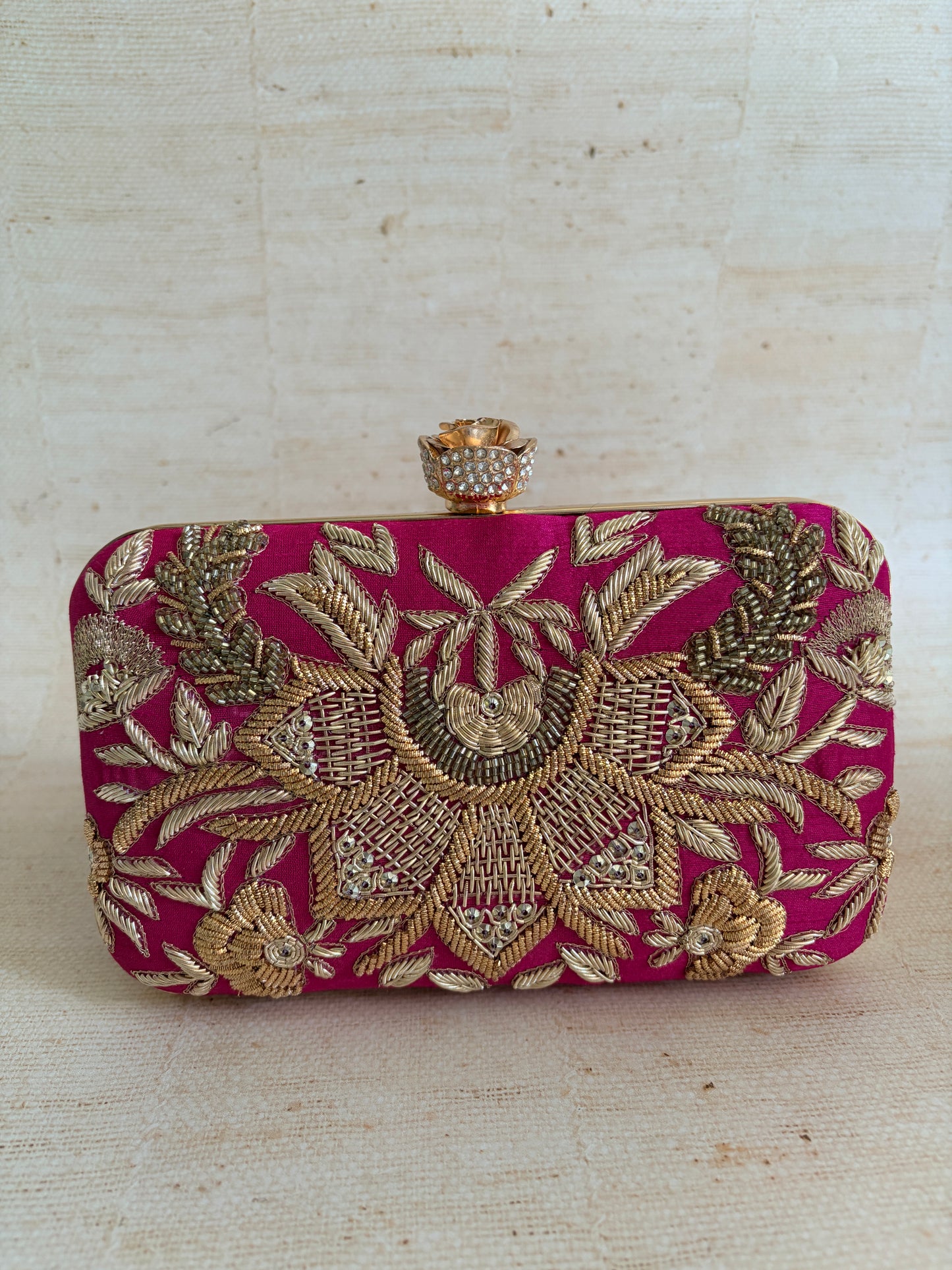 Tavleen Rectangular Hot Pink Clutch (ST1164)