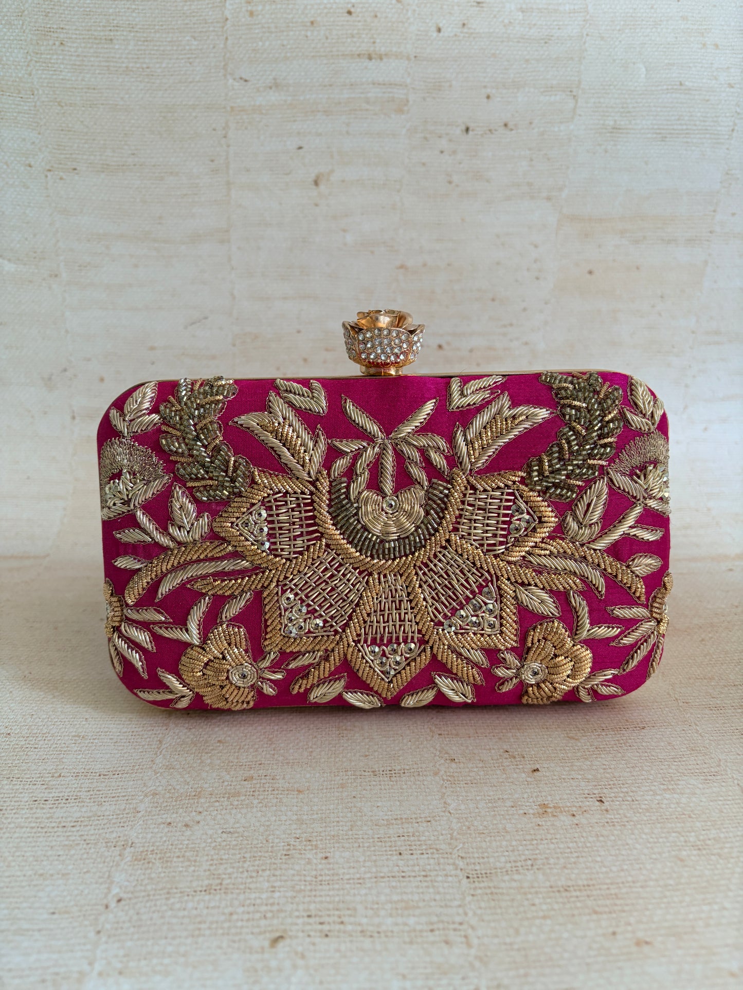 Tavleen Rectangular Hot Pink Clutch (ST1164)