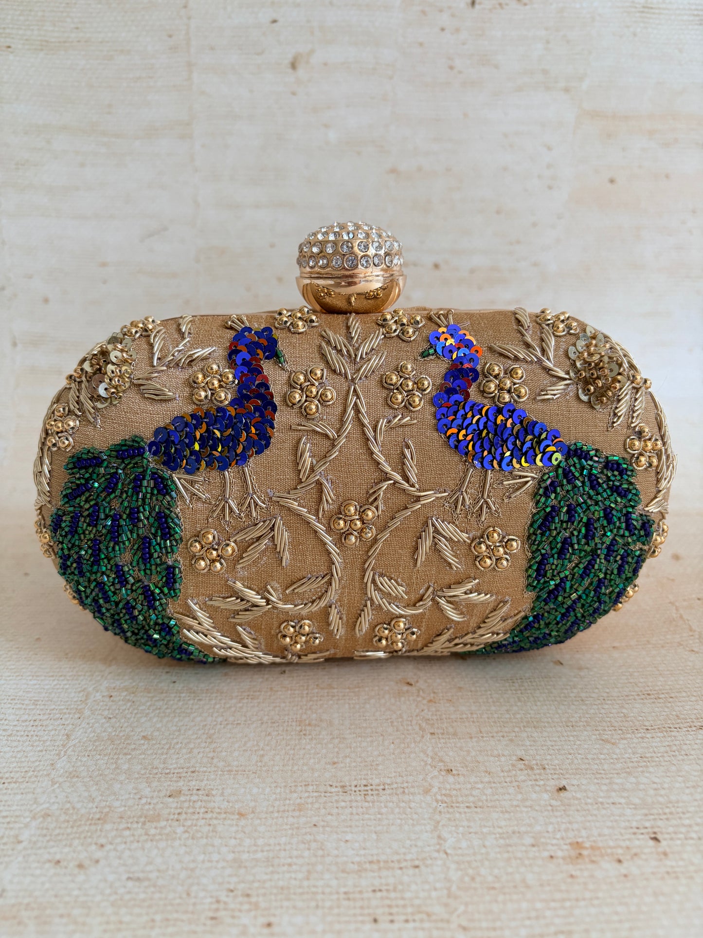 Peacock Oval Clutch (ST1163) (Gold)