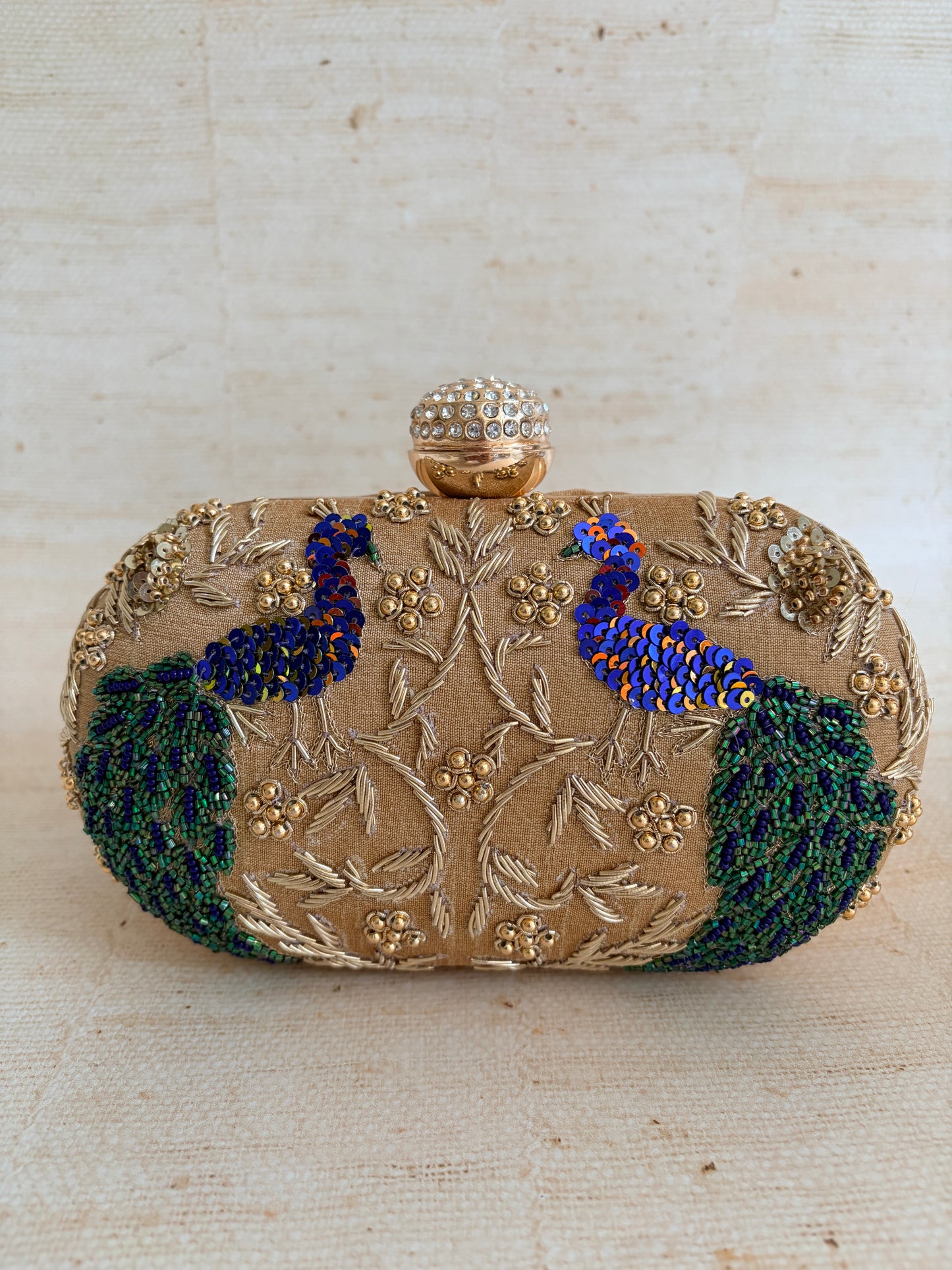 Peacock Oval Clutch (ST1163) (Gold)
