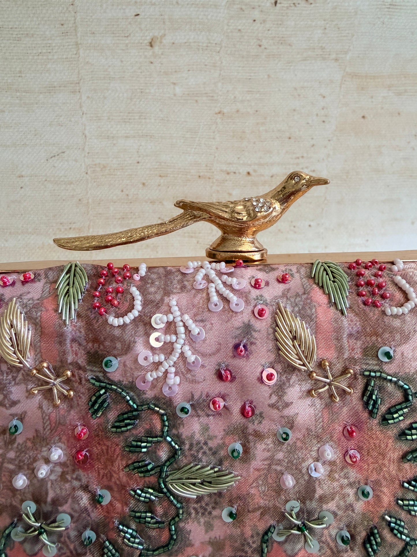 Sorrento Rectangular Pink Clutch (ST1179) (Bird Clasp)