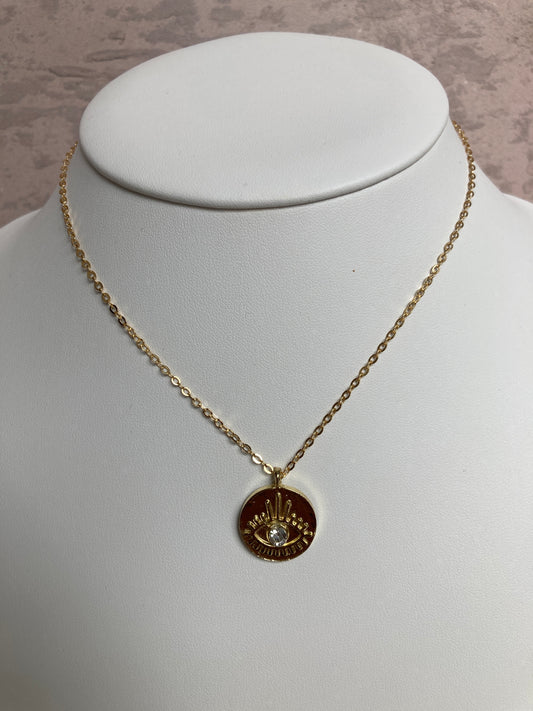 Gold Plated Evil Eye Necklace (ST192)