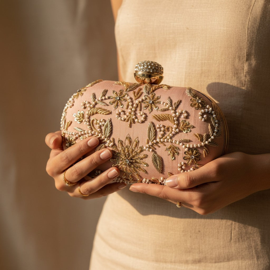 Tori Oval Pink Clutch (ST1165)