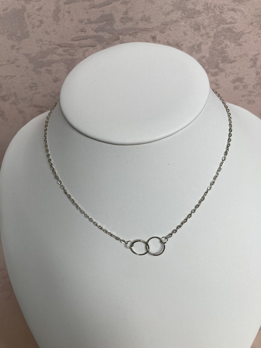 Double Circle Necklace (ST199) Silver