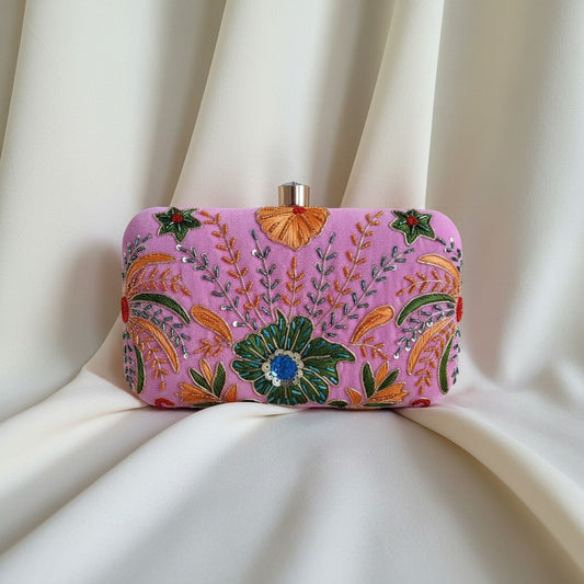 Rya Rectangular Pink Clutch (ST1173)
