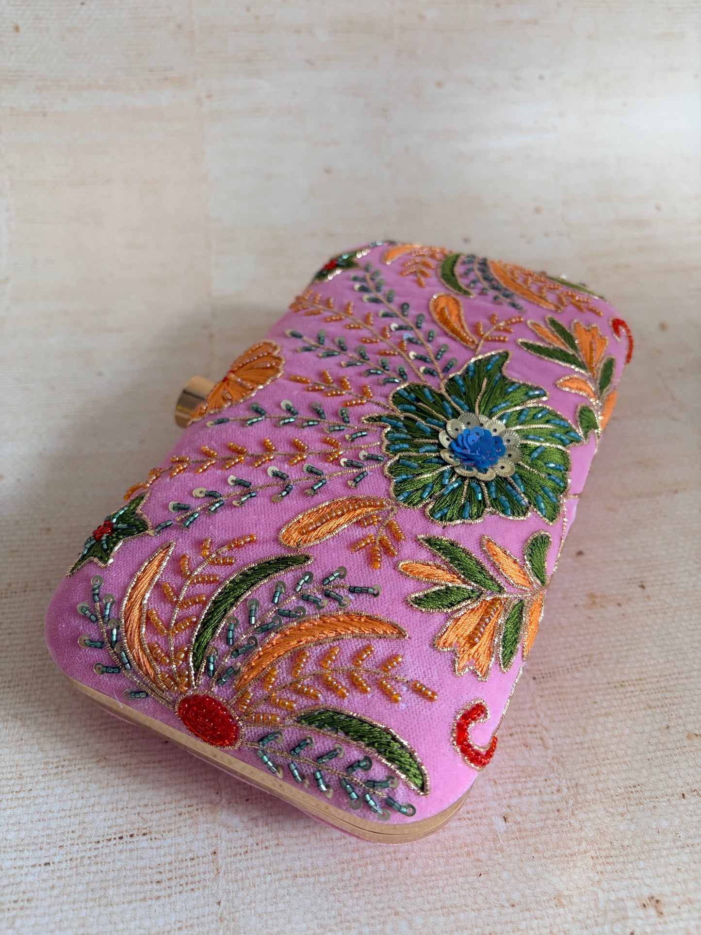 Rya Rectangular Pink Clutch (ST1173)
