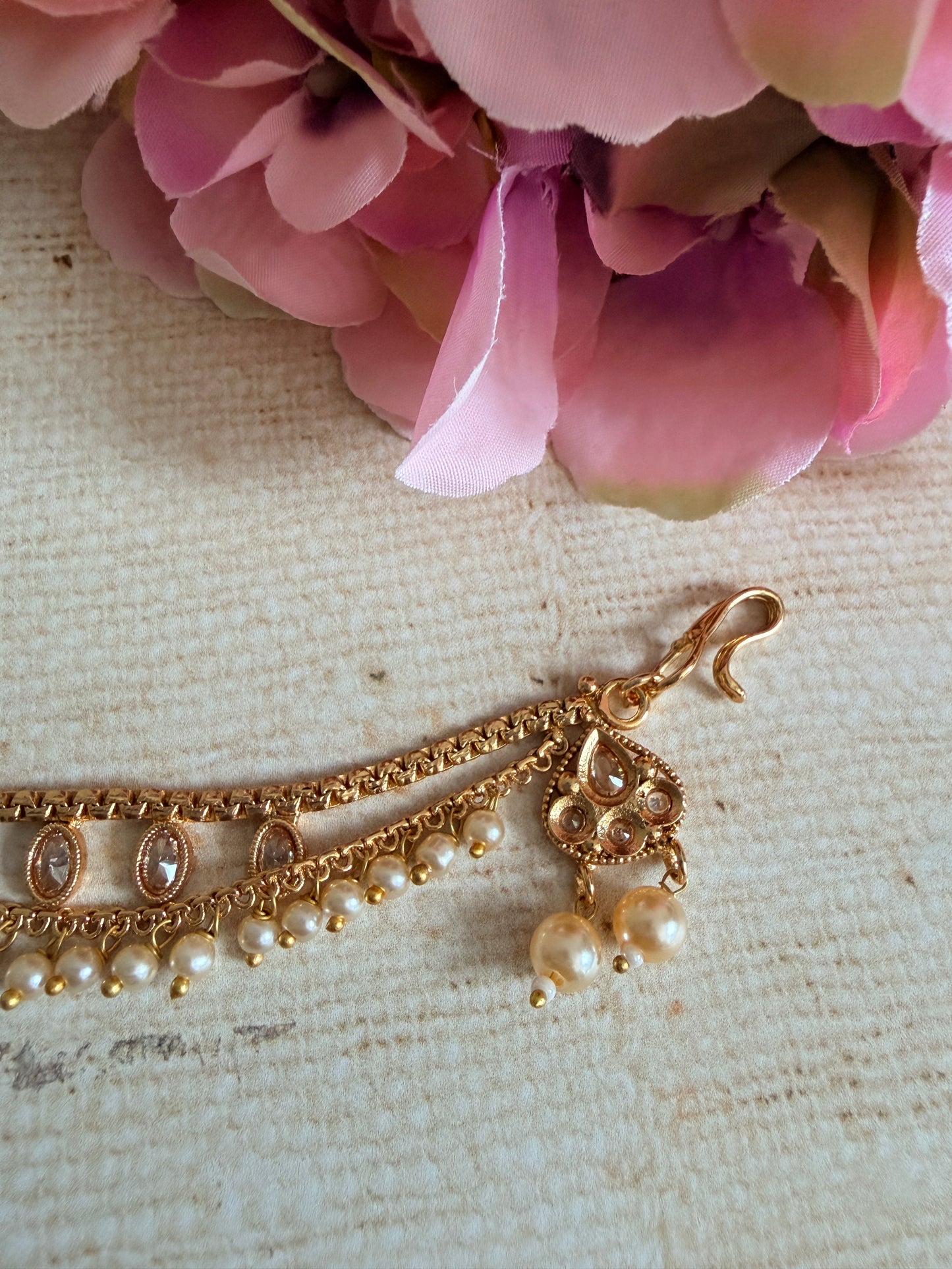 Gold Plated Pearl Ear Chains/Kaan Chain (ST1181)