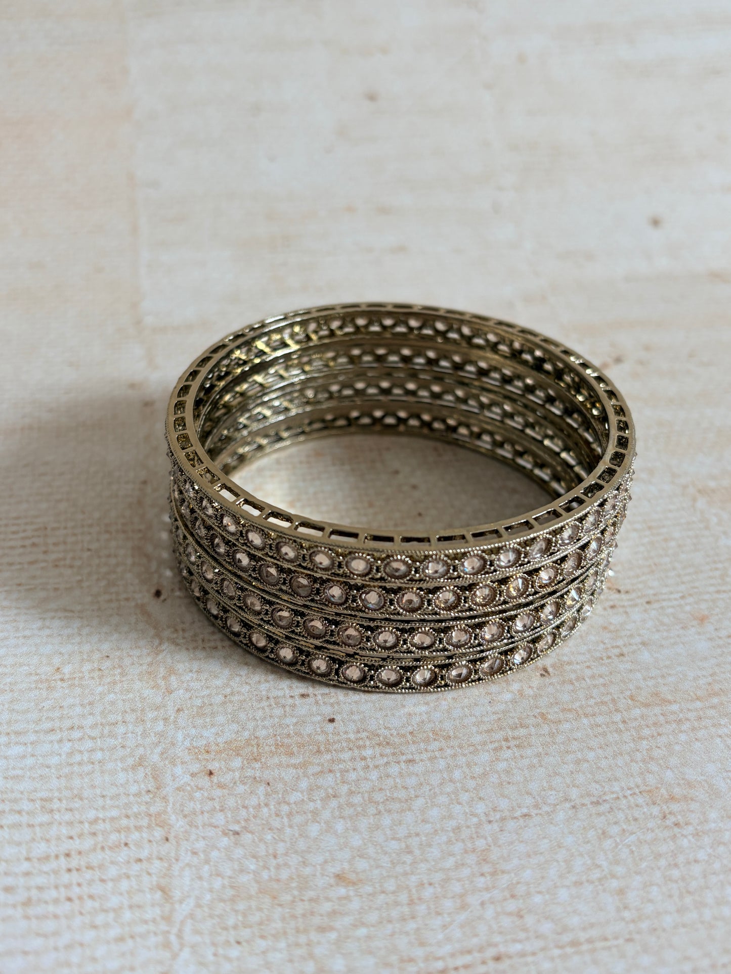 Antique Gold Kundan Bangles 2.8 (ST1182)