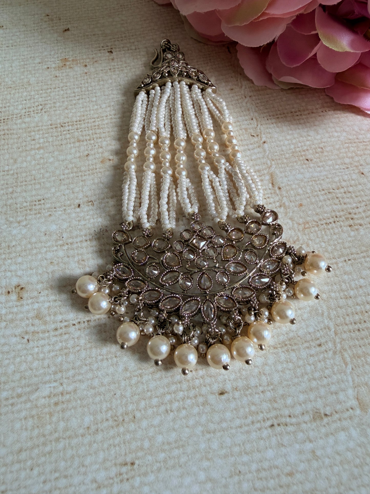 Antique Gold Pearl Passa/Jhumar (ST1183)