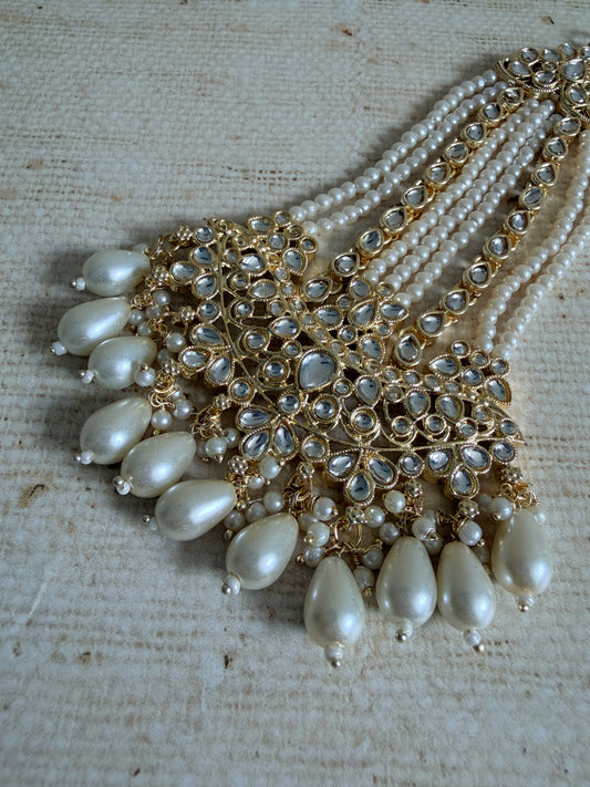 Gold Plated Pearl Passa/Jhumar (ST1186)