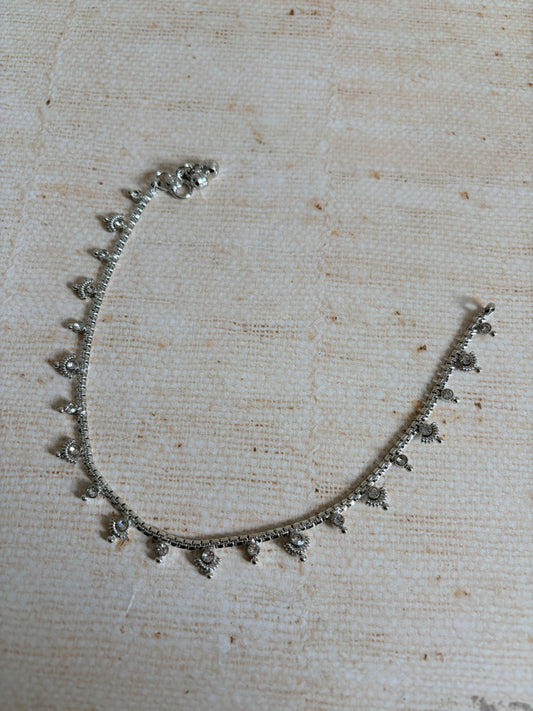 Silver Adjustable Anklets/Payal (ST1189)