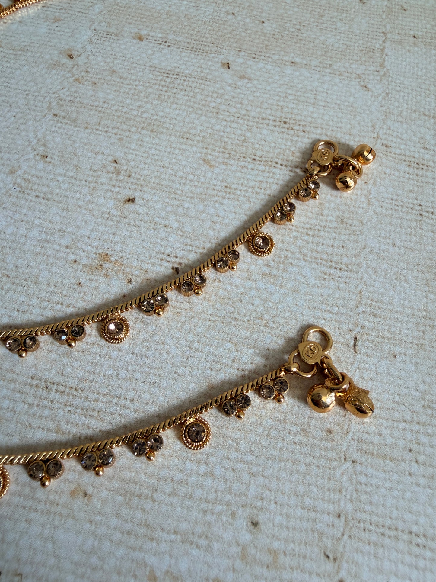 Antique Gold Adjustable Anklets/Payal (ST1190)
