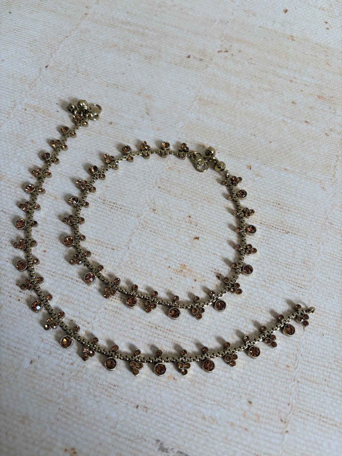 Antique Gold Adjustable Anklets/Payal (ST1191)