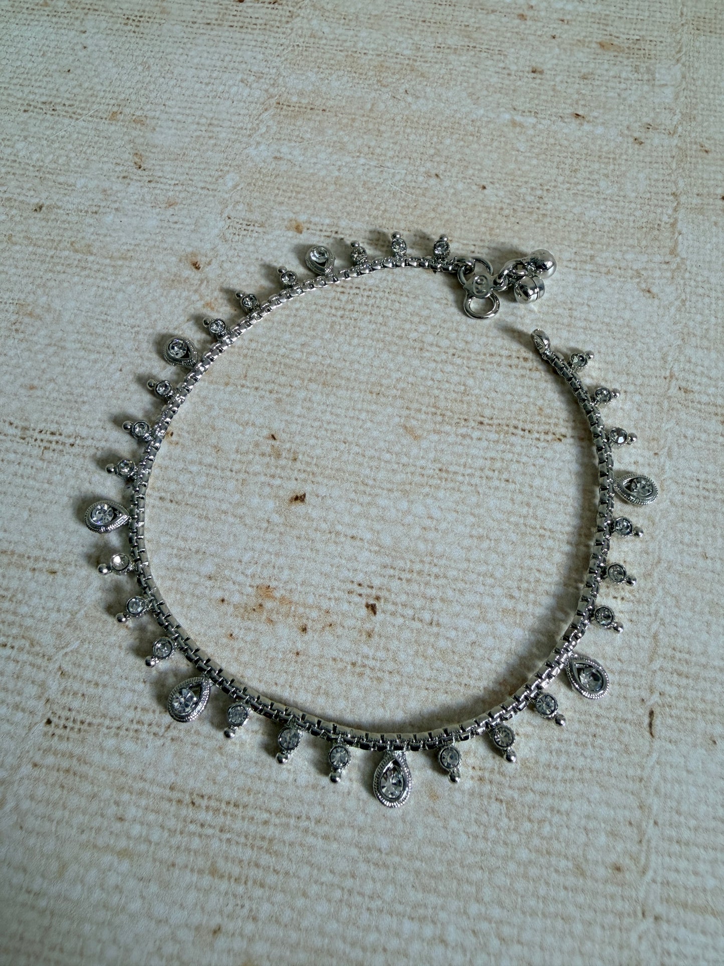 Silver Adjustable Anklets/Payal (ST1193)