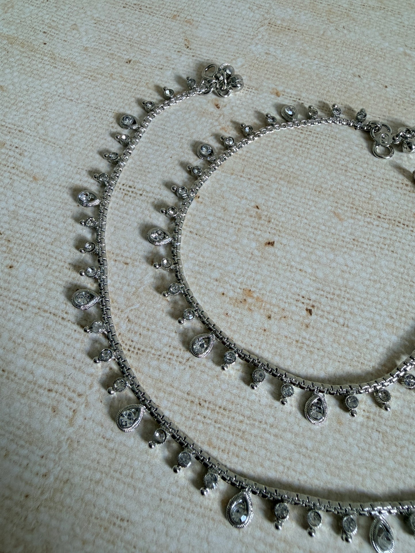 Silver Adjustable Anklets/Payal (ST1193)
