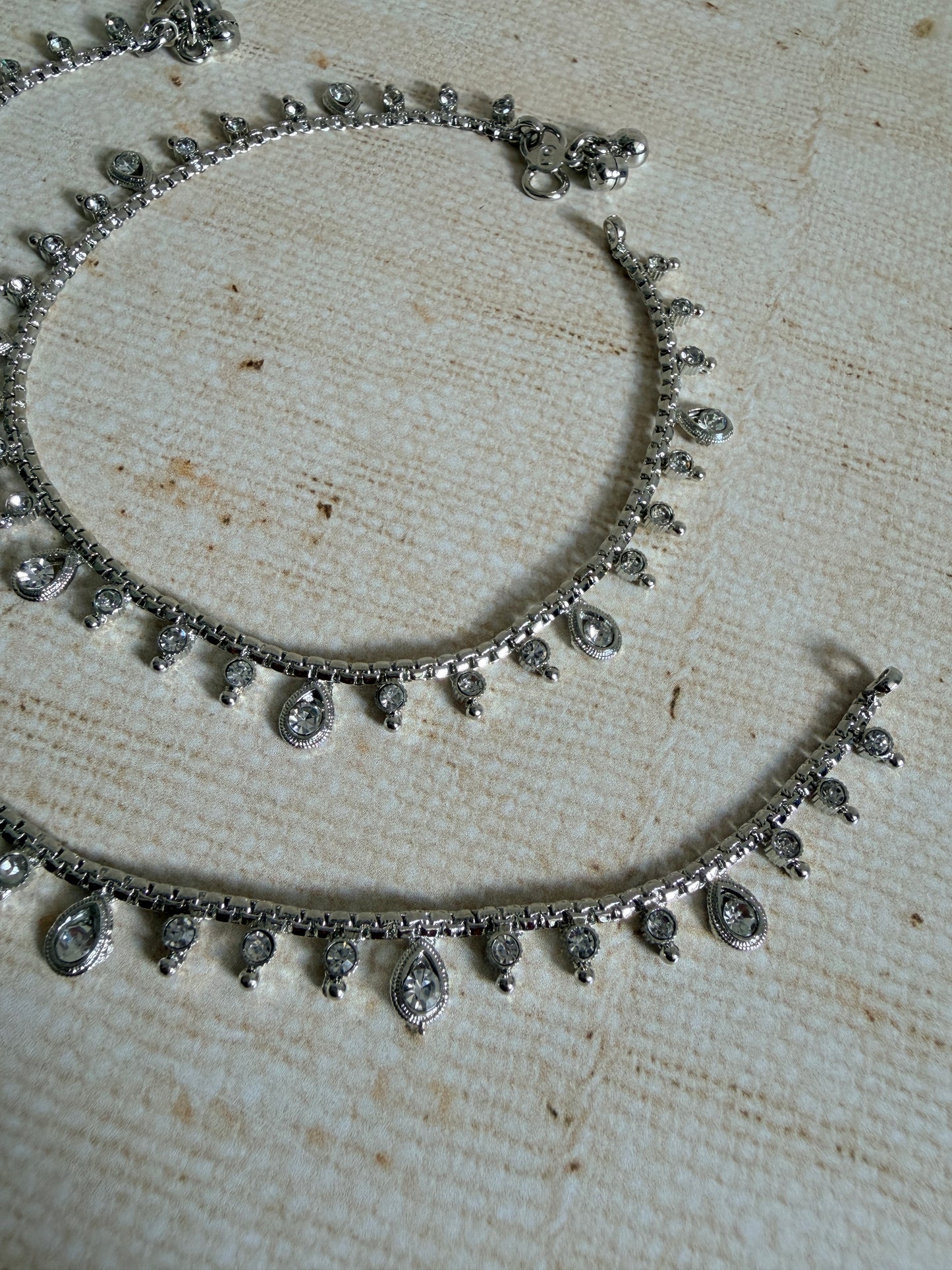 Silver Adjustable Anklets/Payal (ST1193)