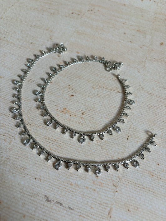 Silver Adjustable Anklets/Payal (ST1193)