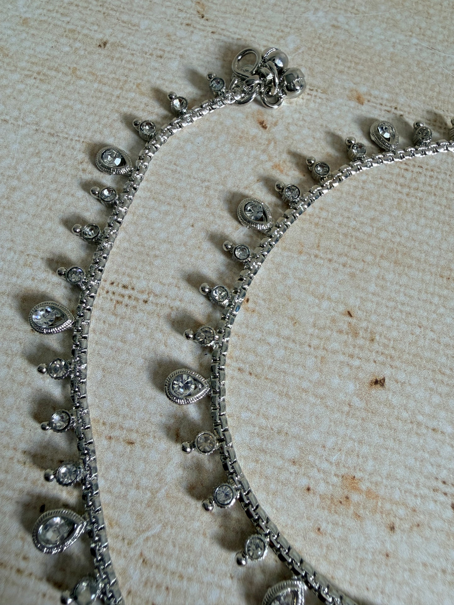Silver Adjustable Anklets/Payal (ST1193)