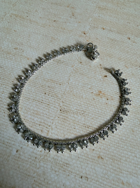 Silver Adjustable Anklets/Payal (ST1194)