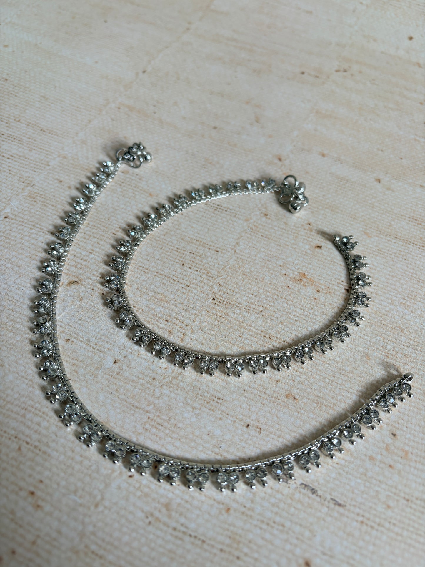 Silver Adjustable Anklets/Payal (ST1194)