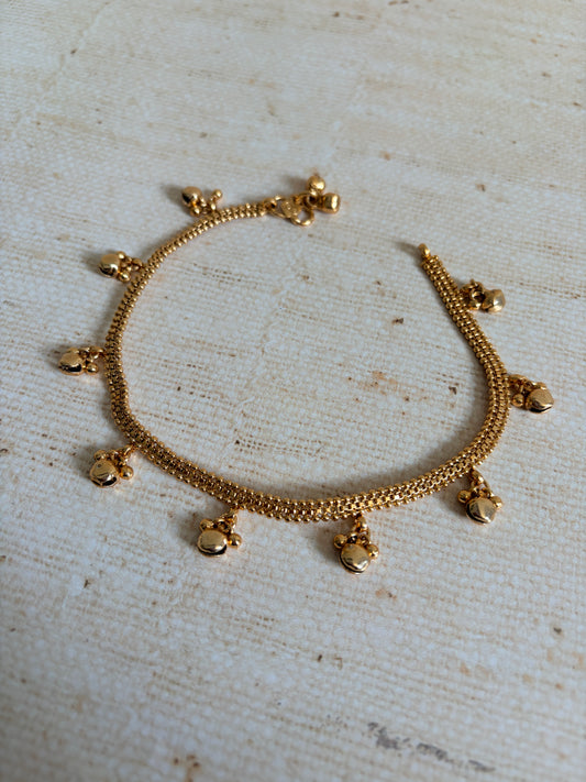 Gold Adjustable Ghungaroo Anklets/Payal (ST1198)