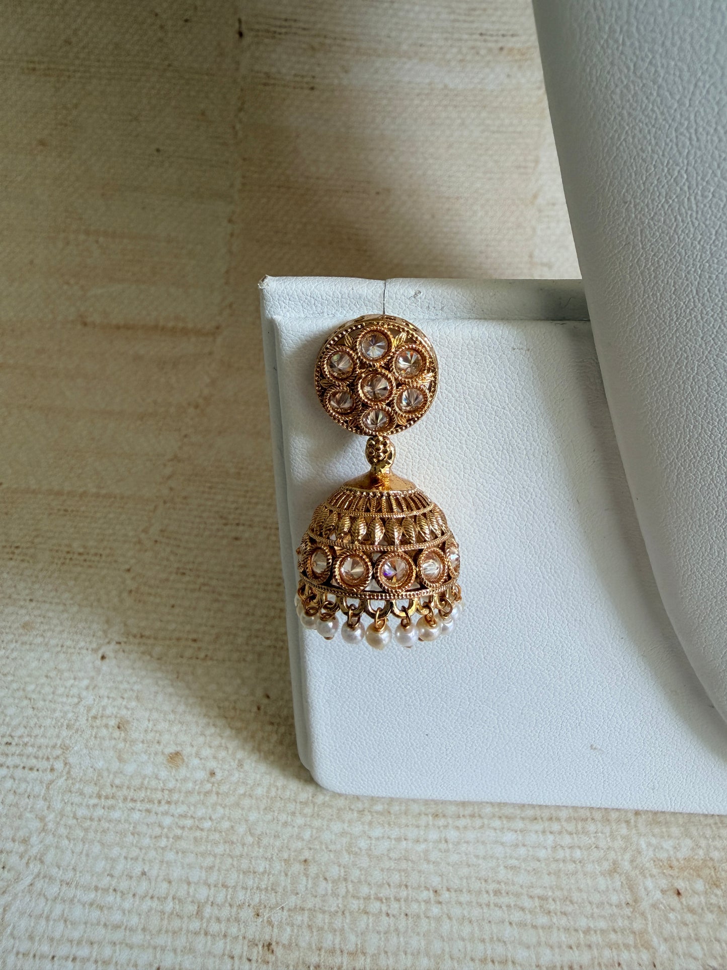 Gold Small Jhumki Earrings (ST1197)