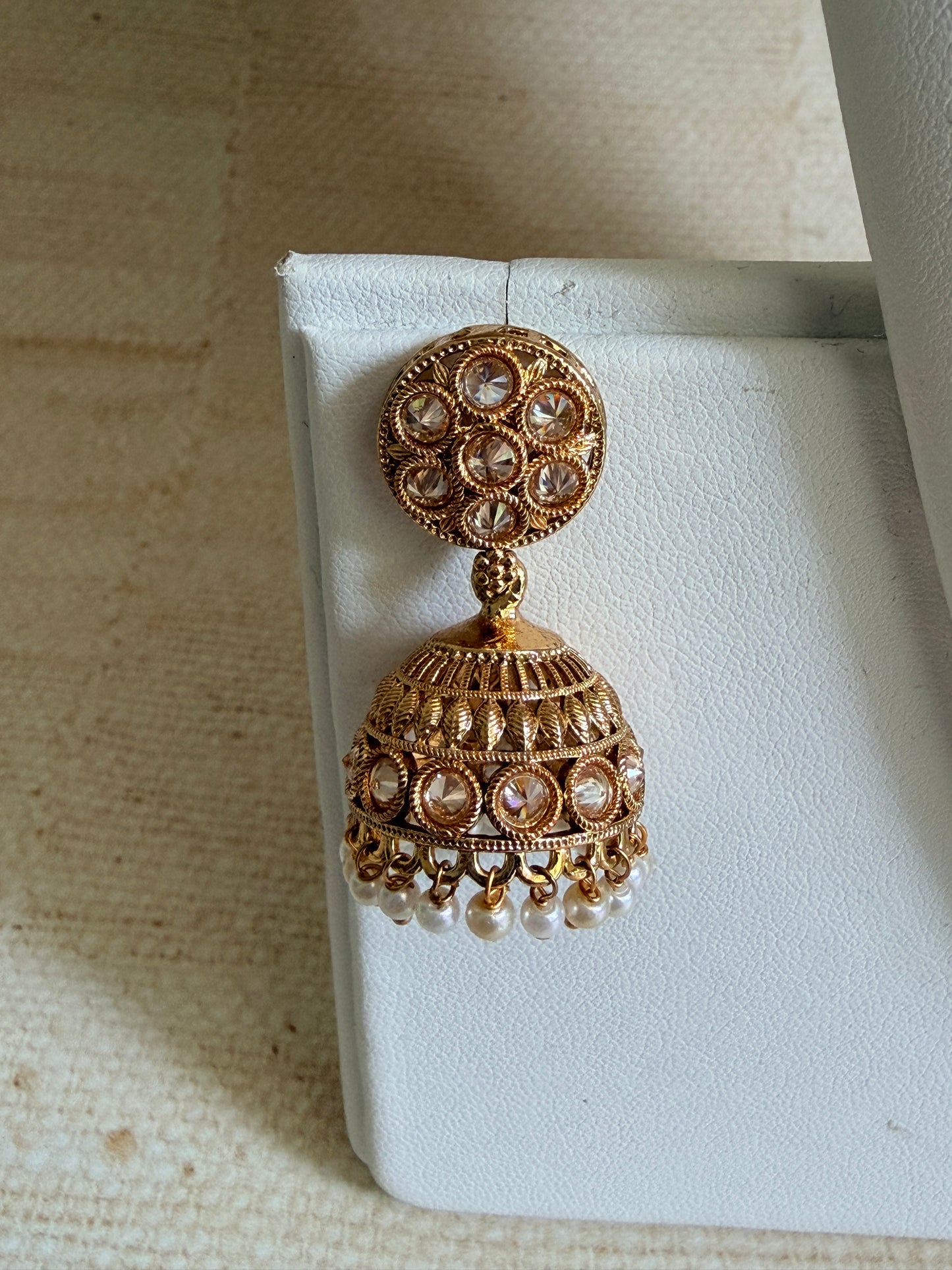 Gold Small Jhumki Earrings (ST1197)