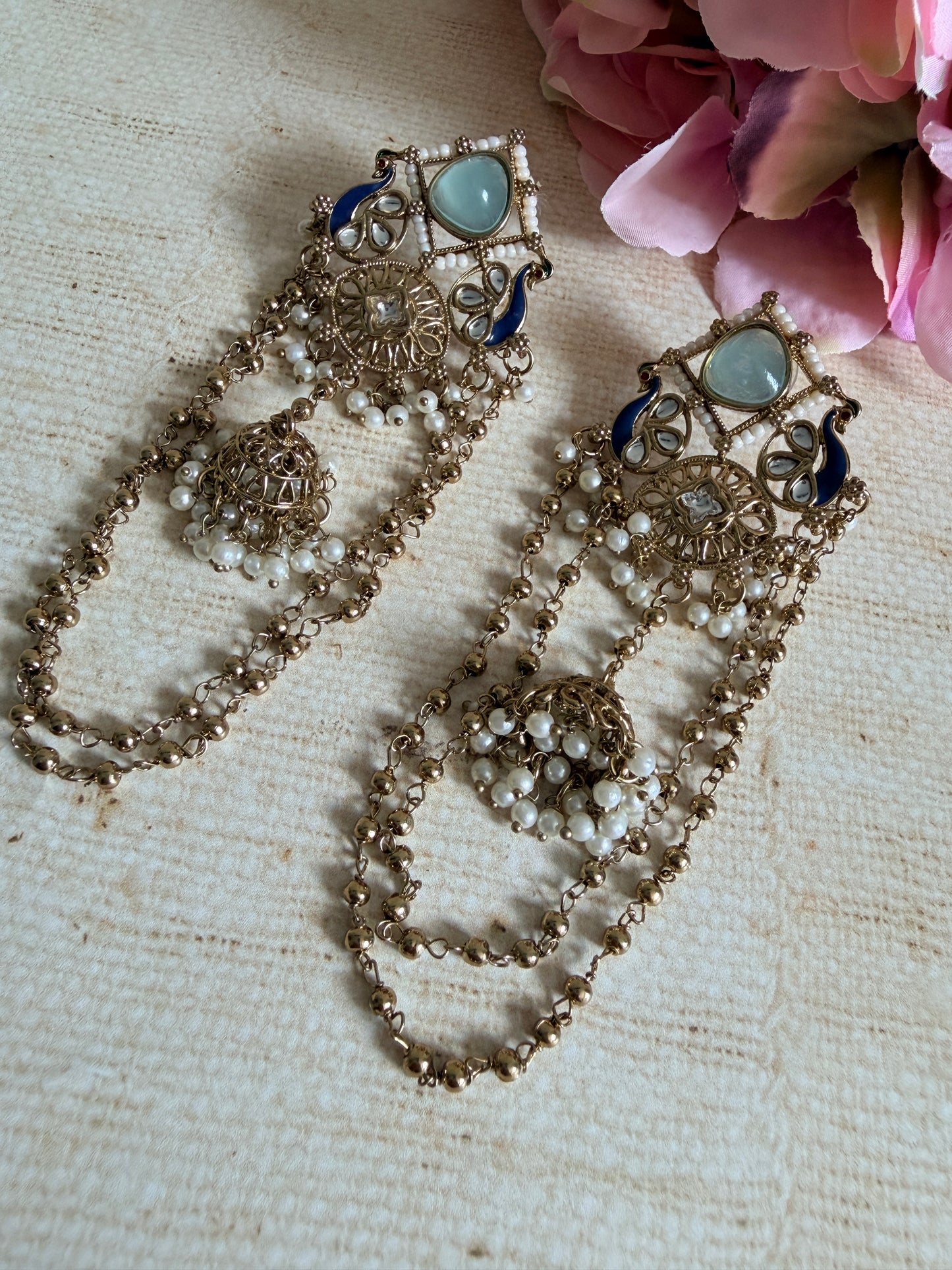 Blue Peacock Indian Earrings (ST1196)