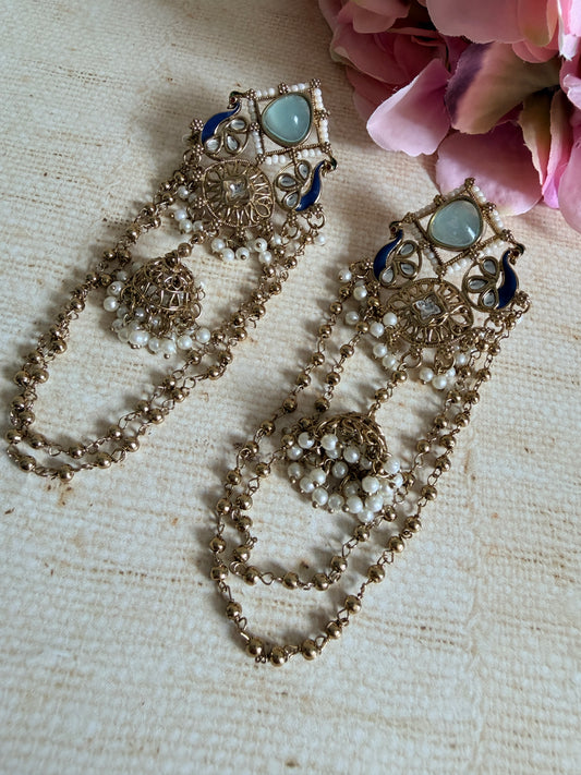 Blue Peacock Indian Earrings (ST1196)