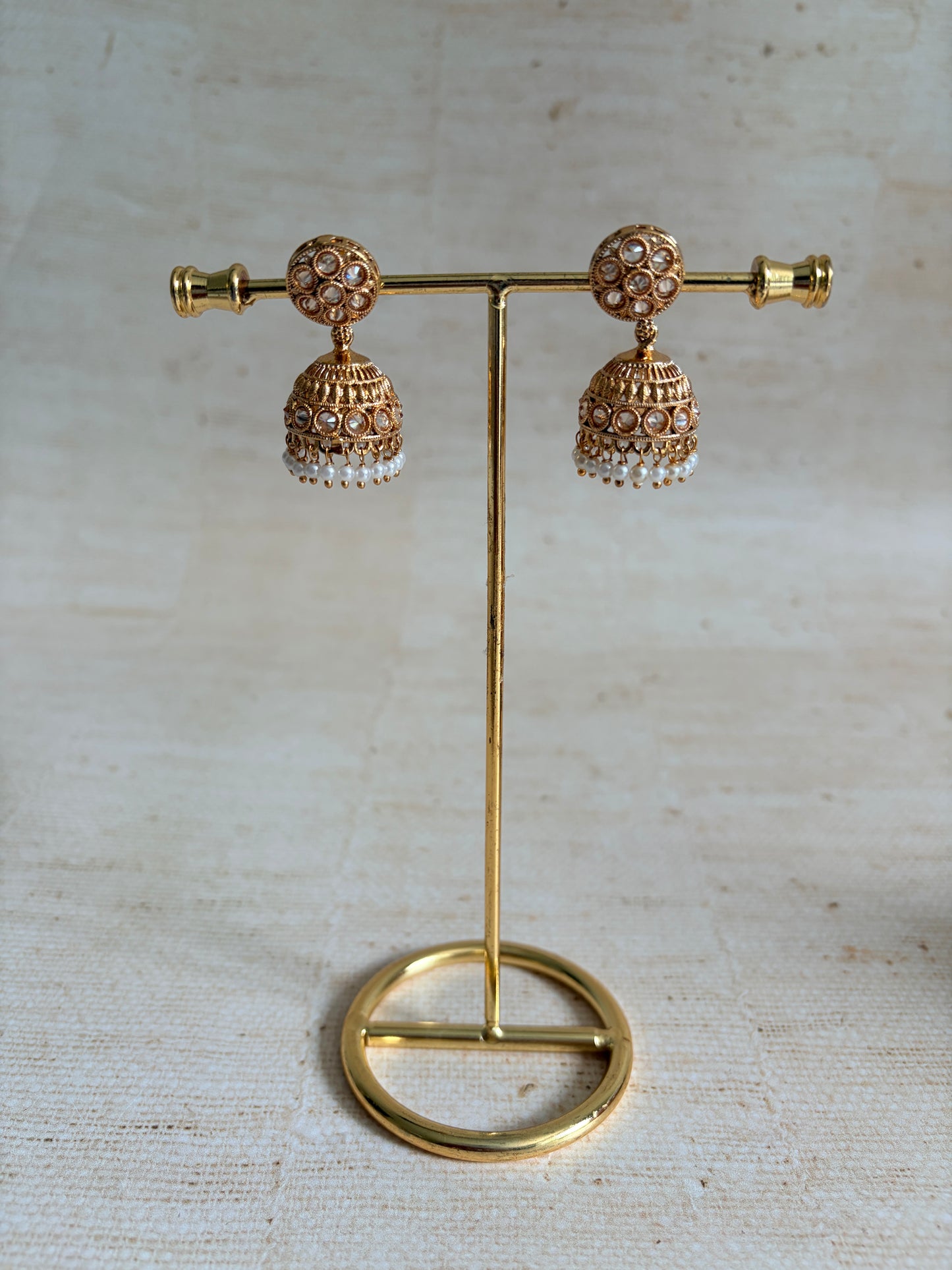 Gold Small Jhumki Earrings (ST1197)