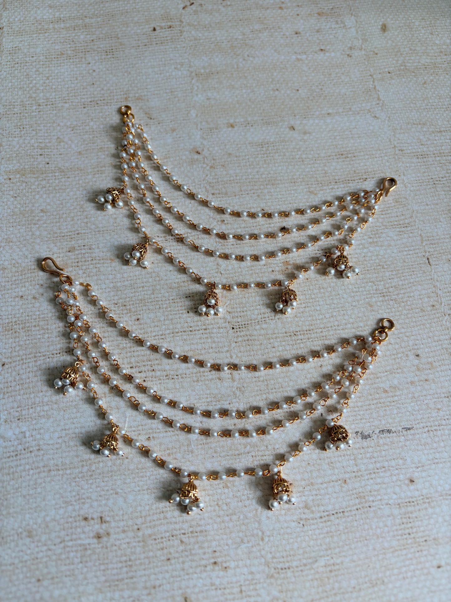 Gold Plated Pearl Ear Chains/Kaan Chain (ST1199)