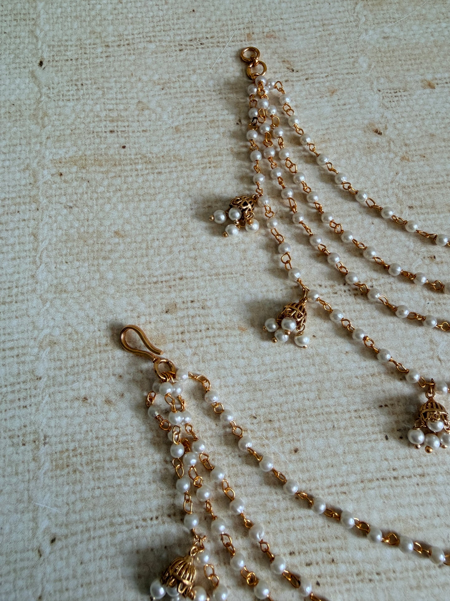 Gold Plated Pearl Ear Chains/Kaan Chain (ST1199)