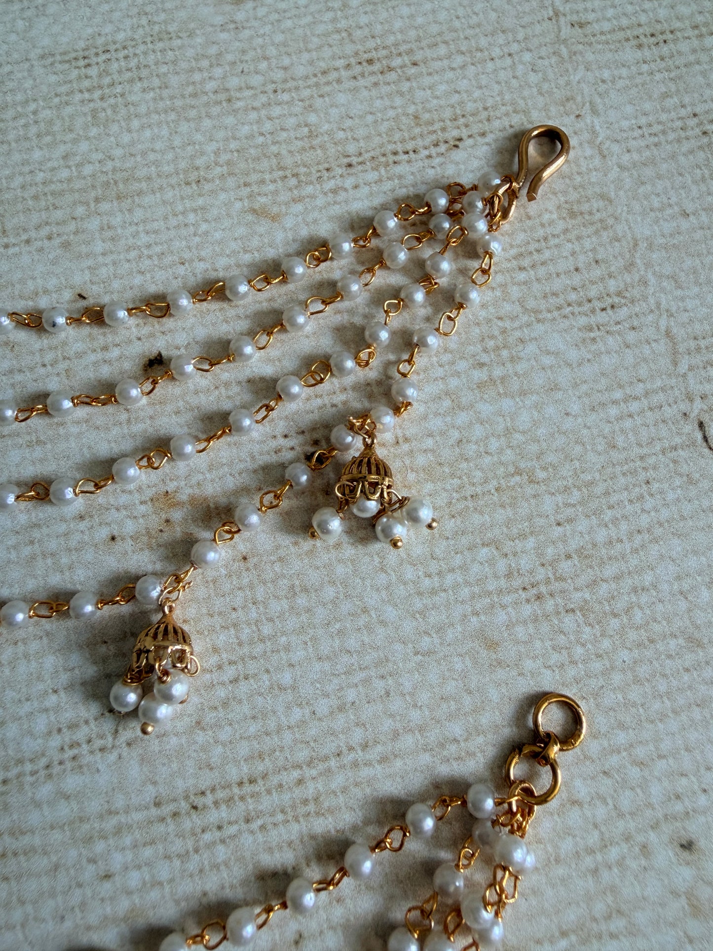 Gold Plated Pearl Ear Chains/Kaan Chain (ST1199)