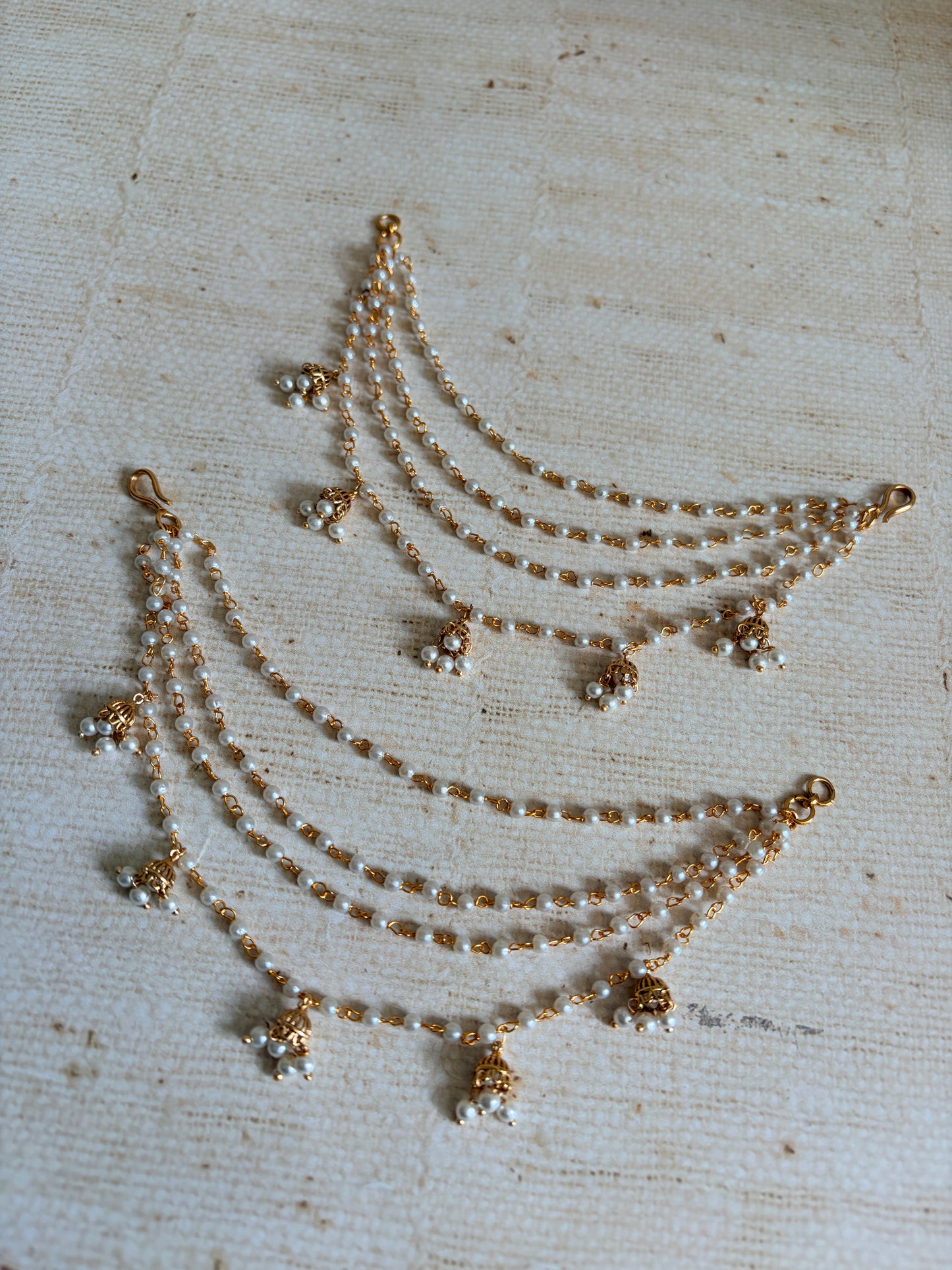 Gold Plated Pearl Ear Chains/Kaan Chain (ST1199)