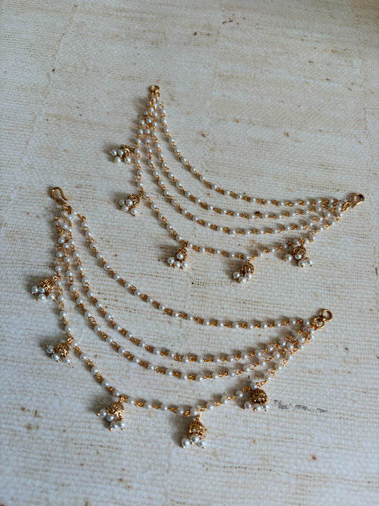 Gold Plated Pearl Ear Chains/Kaan Chain (ST1199)