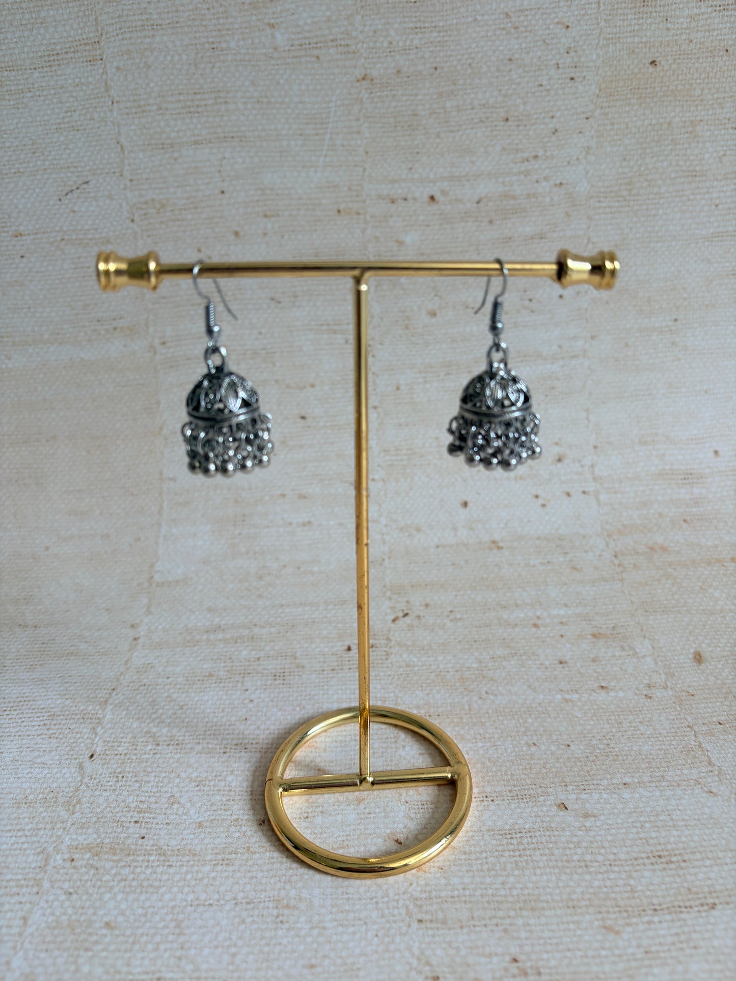 Mini Oxidised Silver Jhumki Earrings (ST1200)
