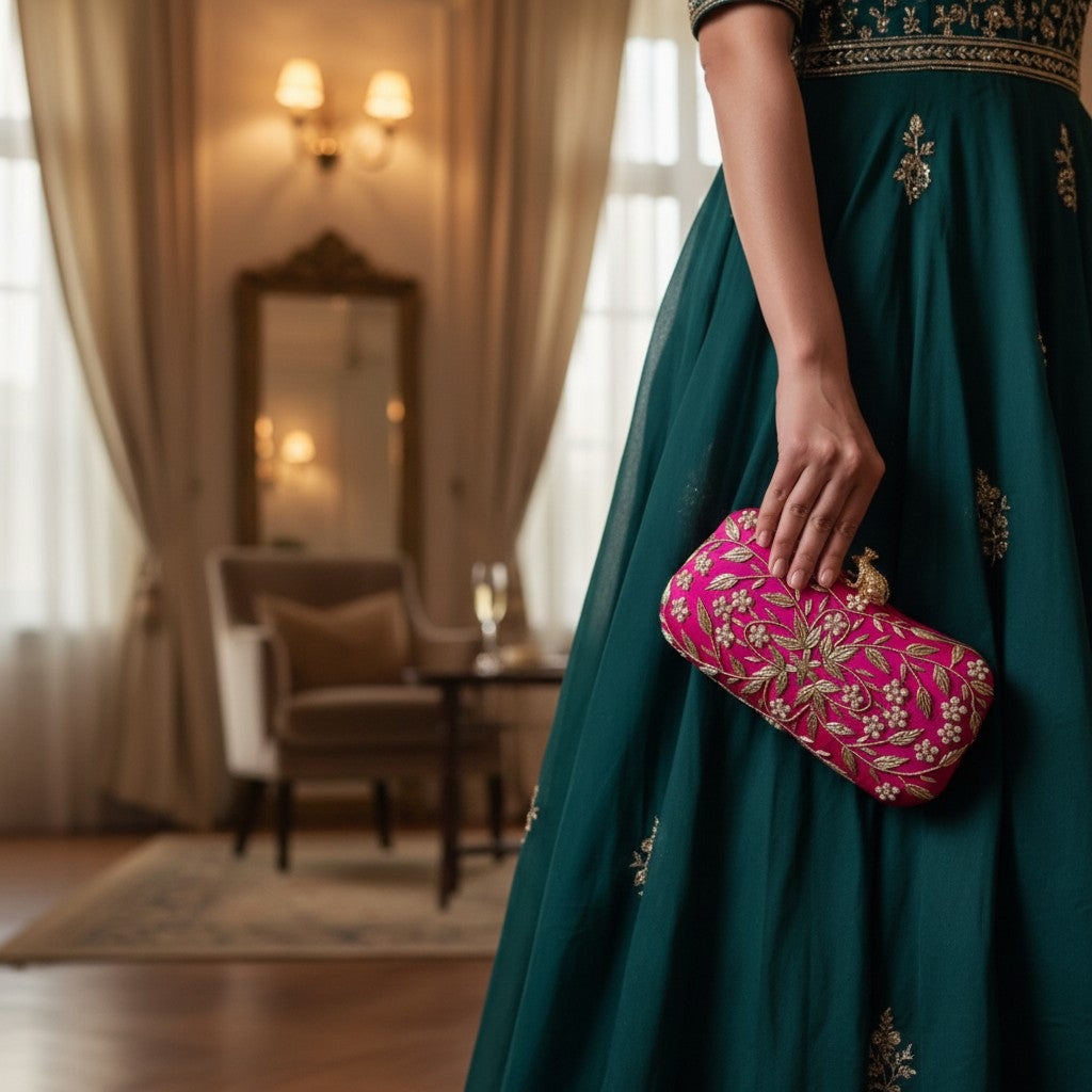 Milani (Rectangular Clutch) (Hot Pink) (ST263)