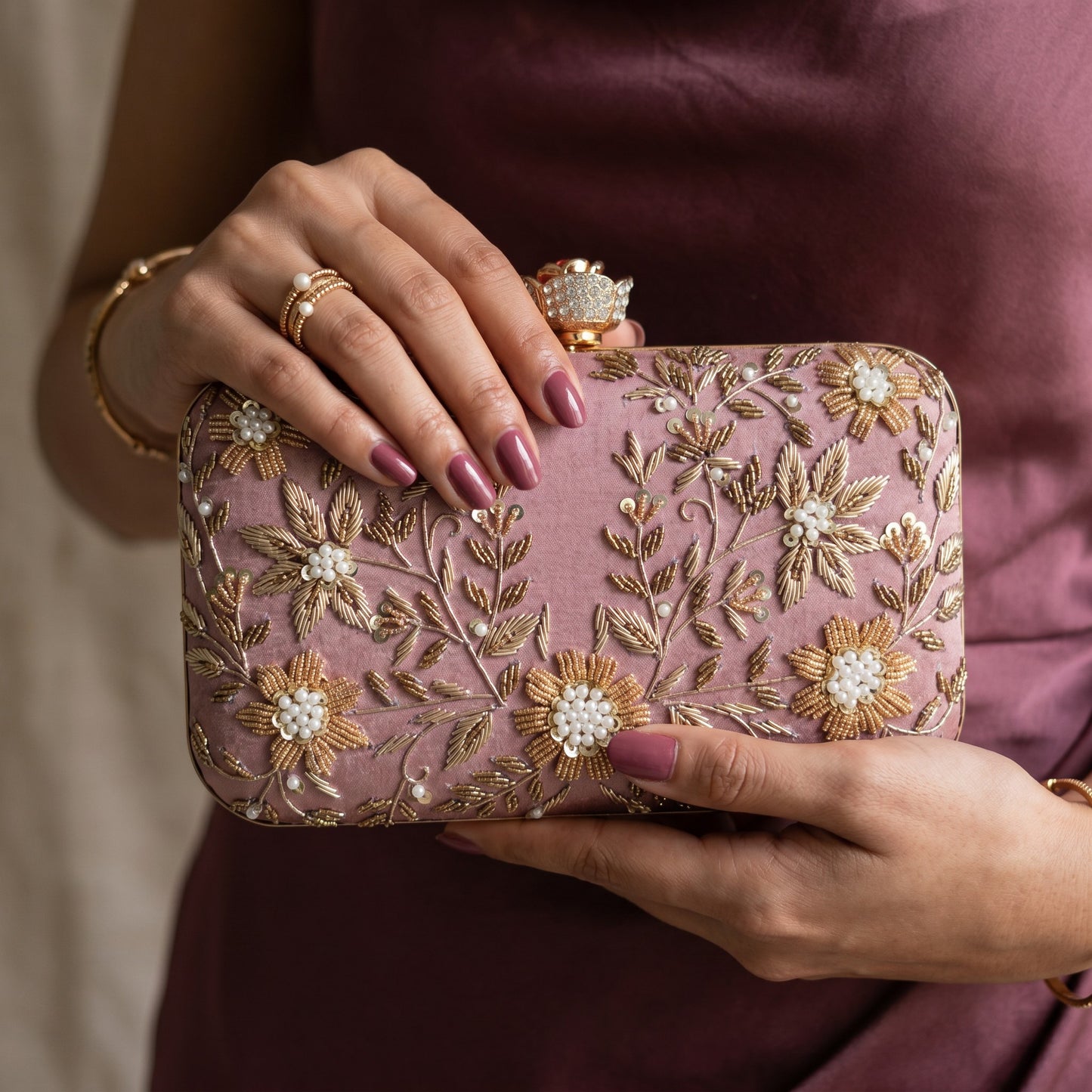 Pasha Rectangular Clutch (ST1135) (Pink)