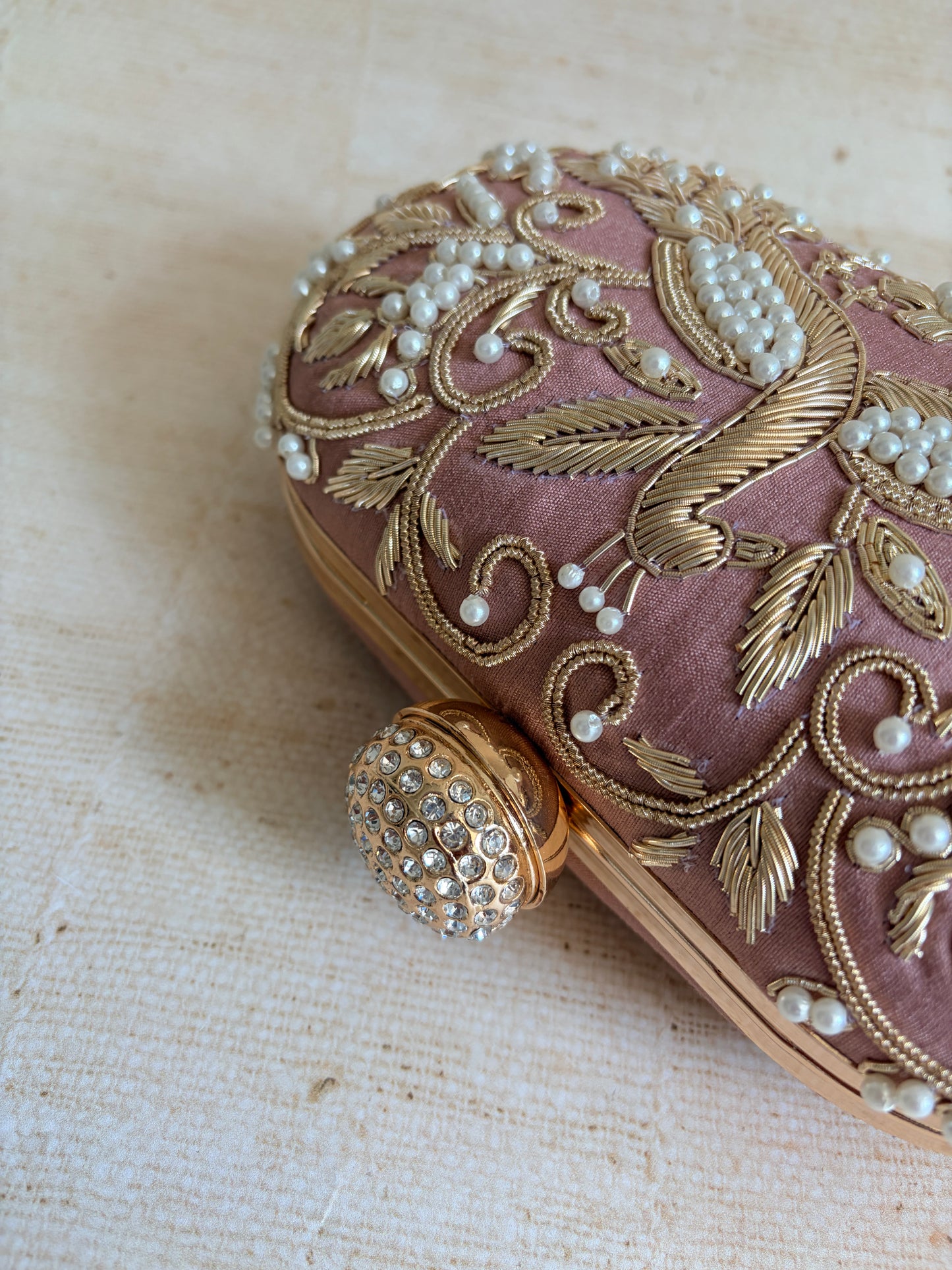 Peacock Oval Pink Clutch (ST1202)